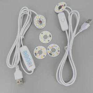 화이트 컬러 DC 5V 3W USB LED 조명 2835 칩 단일 조광기 독서 밤 책상 책 태블릿 램프 스위치 전원 케이