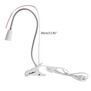 유연한 클립 온 스위치 LED 램프 거치대 소켓 전원 케이블 E27 35cm AC 85-265V