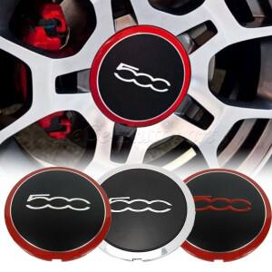 Fiat 500용 새로운 133mm Hubcap 휠 센터 허브 캡 68078419 AC 51884863 더스트 커버 블랙실버레드