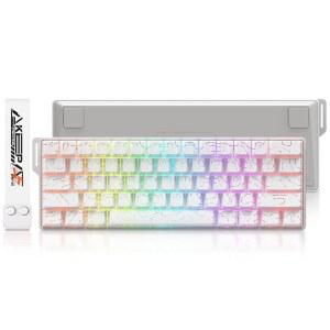 DAREU COOL60 60% 홀 효과 게이밍 키보드, 마그네틱 스위치, SOCD, 0.01mm 작동 조절식 급속 , 8000Hz 폴링, 지형 PBT 키캡, 핫스왑, RGB 백라이트