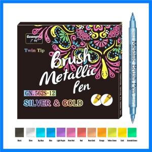 더블 헤드 금속 마커 펜 락 페인팅, 머그잔, 세라믹, DIY 페인팅 용품에 대 한 골드/Silverv 컬러 페인트