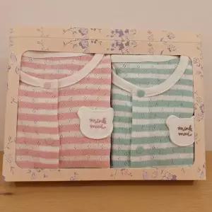 [밍크뮤](마산점)[26년SS출산선물] PK,MN)뮤뮤스트라이프내의세트(36170-054-02*36170-054-01)