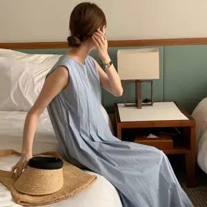 실루엣 퍼지는 드레스 롱 민소매 원피스 LDN-20250186 핀턱주름 자연스럽게