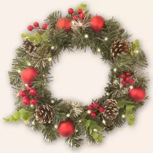 크리스마스리스 조명 30cm 월데코 현관입구 첫눈꽃 캔들링 [별별창고] 화환