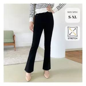 [진마니아] 데이 블랙 스판 밑단컷팅 부츠컷 데님 1119183