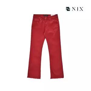 [닉스][닉스]여성 컬러 RED 워싱 밑단 변형 크롭 세미 플레어 데 1119271