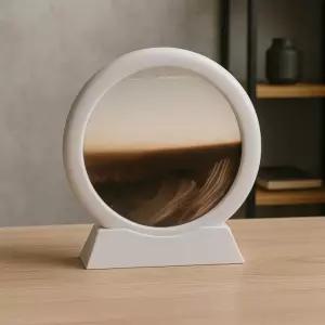 슬로우 모래멍 샌드 아트 액자(화이트+브라운) 탁상 그림 인테리어 감성인테리어