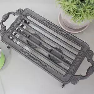 엔틱 주물 워머 (직사각) 티워머 냄비 음식데우기 플레이팅 식탁 식탁초 촛불 데코용 홈데코