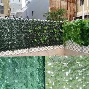 가림막 테라스 차양막 플라스틱 잎 울타리 식물 인테리어