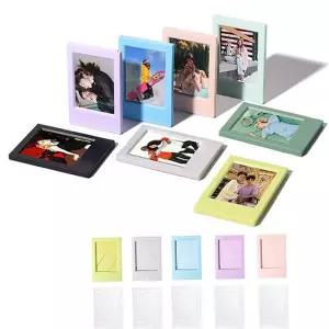 액자 포토카드 미니 액자 5P 스탠드 폴라로이드 혼색 투명 거치대