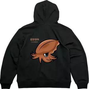 [골드스마일]기모후드집업 뒷면 눈이무서워 갑오징어그림 다양한색상 전사이즈