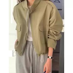 WISHED 데일리 스트링 포인트 하프넥 집업 숏 야상 자켓 (WIBAJK012) 1111384