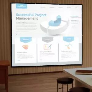 이동형 빔프로젝터 스크린(240x180cm) (4:3비율) 영화 가정용 이동용 휴대용 자취방 사무실