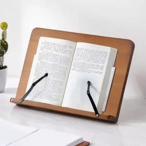 바른자세 5단 대나무 독서대(34cm) (브라운) 책거치대 노트북 태블릿 각도조절 성경받침대 수험생 다용도