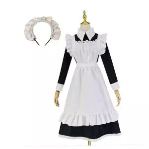 메이드복 코스프레 드레스 긴팔 코스튬의상 무대복 의상