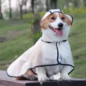 애견비옷 투명방수우비 레인코트 판초 방수 강아지 반려견 산책 S M L