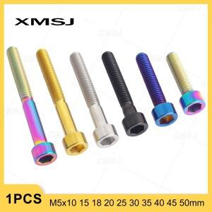 XMSJ 티타늄 볼트 M5x10 15 18 20 25 30 35 40 45 50mm 자전거 줄기 시트 포스트 안장 알렌 육각 머리 소켓