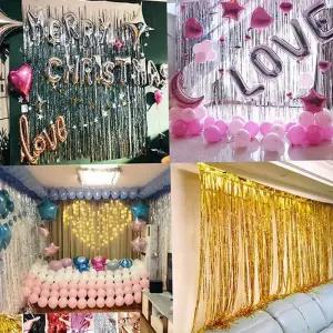 커튼 파티 은박 수술 반짝이 장식 생일 촬용 기념