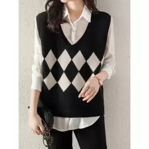 KARRA 다이아체커보드베스트 KF4FVT022C-F 1122197