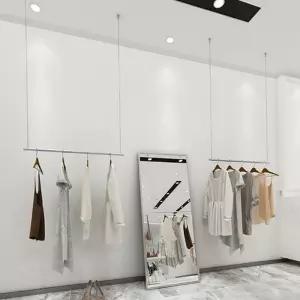 행거 천장형 와이어 파이프 스텐행거 옷가게 매장용 80cm 옷걸이