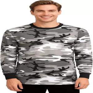 TWCHAS 남성 카모 긴팔 셔츠 - 군용 전술 및 낚시 티셔츠 아웃도어 일상복에 적합