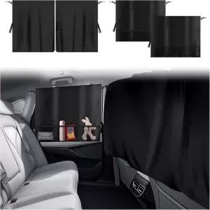 3PCS 업그레이드된 리어카 창문 그늘막 2PCS 차량용 및 1PC 개인정보 보호 커튼 햇빛 가리개 보호를 위한