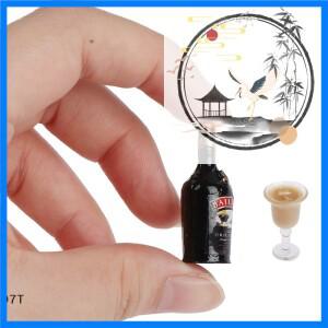 1/12 인형집 미니어처 와인 병 세트 컵 포함 시뮬레이션 음료 모델 장난감