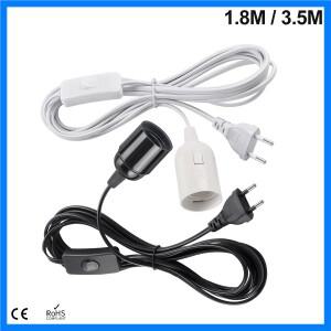 EU 플러그 3.5m 6m 전원 코드 케이블 펜던트 Led 전구 고정 장치 행글 램프 서스펜션 소켓 용 스위치 와이