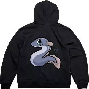 기모후드집업 뒷면 몸 튼튼 보양식 장어그림 다양한색상 전사이즈