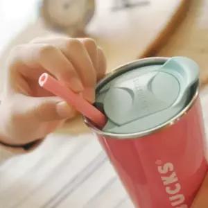 2색 개방형 실리콘 빨대 환경보호 다회용 스트로