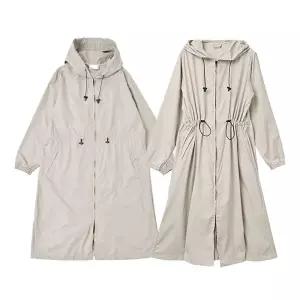 일본 정품 여성용 2WAY 레인코트 파우치 세트베이지 G