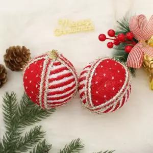 패브릭 장식볼 하트니트 2개 10cm 따뜻한 오너먼트 트리볼 크리스마스 소품 트리품 장식품 인형 용품 성탄