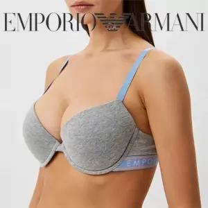 갤러리아 엠포리오아르마니 COTTON 로고 푸쉬업 브라 3R227 그레이