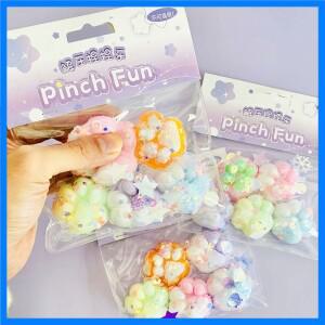 귀여운 소프트 짜기 고양이 발 장난감 스트레스 감소 느린 리바운드 핀치 감압 장난감 끈적 끈적한 어린이