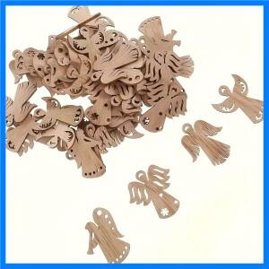 40개 나무 천사 콘페티 빈티지 다양한 종류의 천사 메리 크리스마스 축하 파티 테이블 장식 DIY 페인팅 선