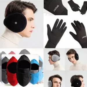 겨울방한용품 넥워머 귀마개 장갑 자전거 방한 오토바이방한용품 3종세트