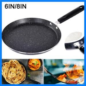 논스틱 플랫 프라이팬 얕은 가장자리 평평한 바닥 오믈렛 팬 방열 손잡이 스테이크 피자 팬케이크 요리 도