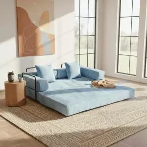 알펜 77인치 이불 소파 침대 4-in-1 컨버터블 퀸 L자형 팔걸이 바닥 거실 침실용 레이지 아파트 라이트