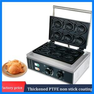 상업용 Taiyaki 전기 물고기 와플 메이커, 입 벌린 모양 케이크 6 개