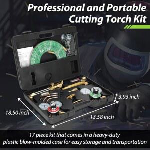 절단 노즐 17피스 3개 휴대용 산소 용접 업그레이드된 1개 아세틸렌 키트 토치