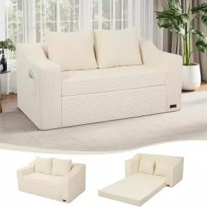 미모어쿨 컨버터블 소파 침대 침실 거실 라운지용 러브시트 침목 베개가 있는 소형 2개 접이식 퓨처