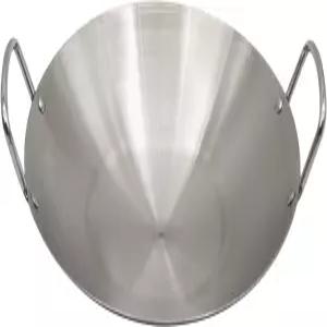 낙스콜 스테인리스 스틸 웍 10인치/26cm 둥근 바닥 이중 손잡이 무거운 전통적인 캔톤 스타일 프라이팬