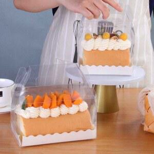 투명 롤케이크 상자 롤케익박스 손잡이상자 파운드케익 포장