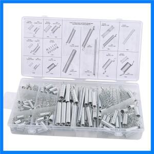 200pcs 스프링 구색 세트 수리를위한 압축 연장 코일 인장 압력 키트 (보관함 포함)