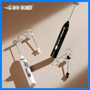 MHW-3BOMEBR 충전식 우유 거품기 휴대용 전기 폼 메이커 라떼/카푸치노용 스테인레스 스틸 털 음료 믹서