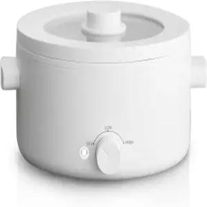 Olayks. 전골 전기 2L 세라믹 글레이즈 논스틱 팬 듀얼 전원 조절이 가능한 휴대용 계란용 전기밥솥 라면