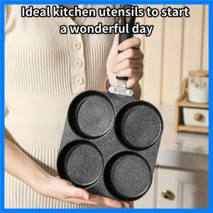 1주철 붙지 않는 오믈렛 팬, 팬케이크 및 버거 쿠커, 가스 전기 스토브에 적합, 멀티 버너 디자인, 이상적