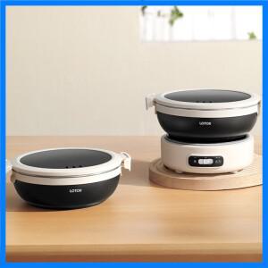 1.2L 접이식 전기 요리 냄비 휴대용 멀티 쿠커 여행 밥솥 분할 304 스테인레스 스틸 Skillt 500W