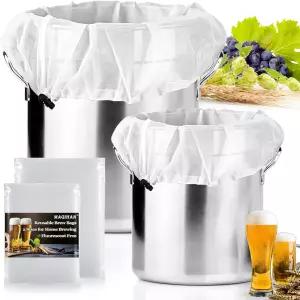 재사용 가능한 브루백 2팩 - 가정용 양조용 초대형 미세 메쉬 스트레이너 백 26 x22 16 x18 맥주 포도 와인