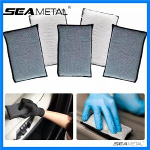 SEAMETAL 2-5PCS 소프트 더블 사이드 마이크로 화이버 스크러빙 스폰지 자동차 가죽 청소 타월 왁스 관리